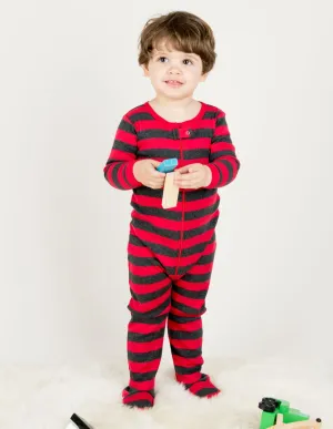 Red & Grey Stripes Matching Family Pajama Set