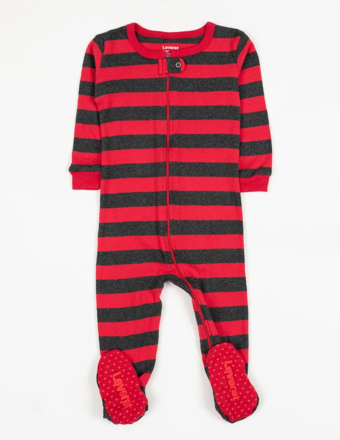 Red & Grey Stripes Matching Family Pajama Set