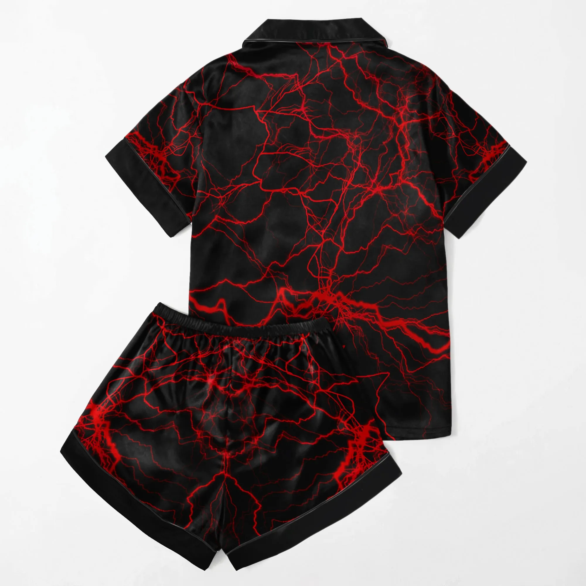 Red Thunder Art Women's Pajama Sets Top Sleeve & Short Bottom