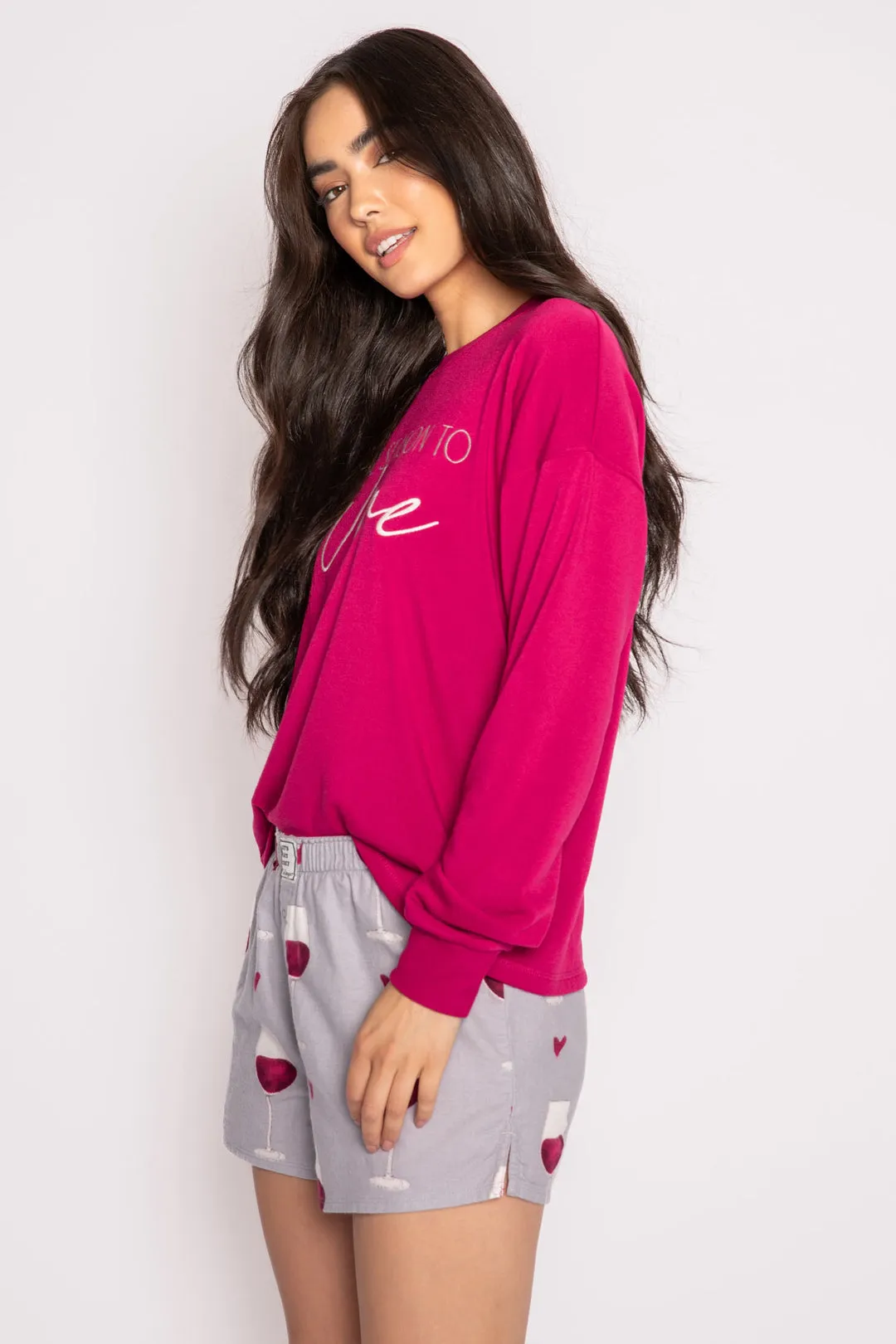 Red Wine Flannel Short