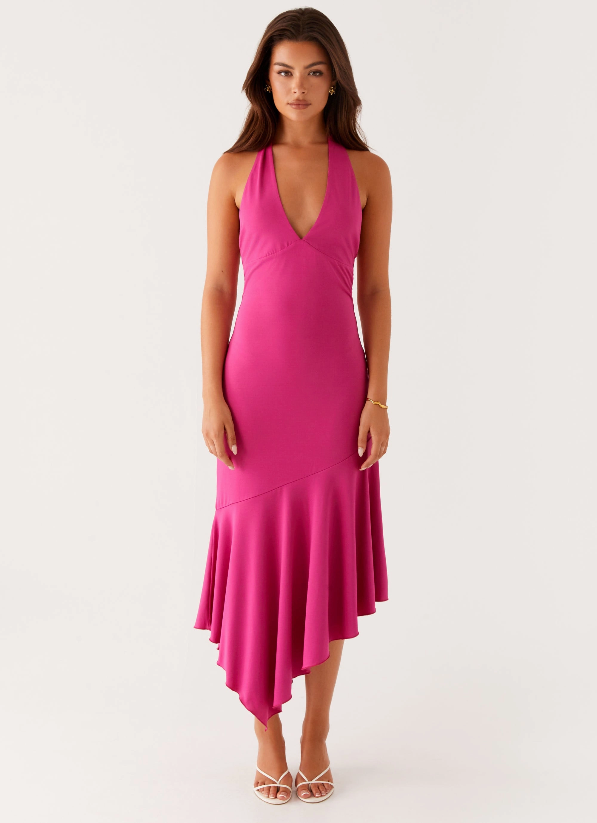 Durable-Fabric Perdita Midi Dress - Fuchsia