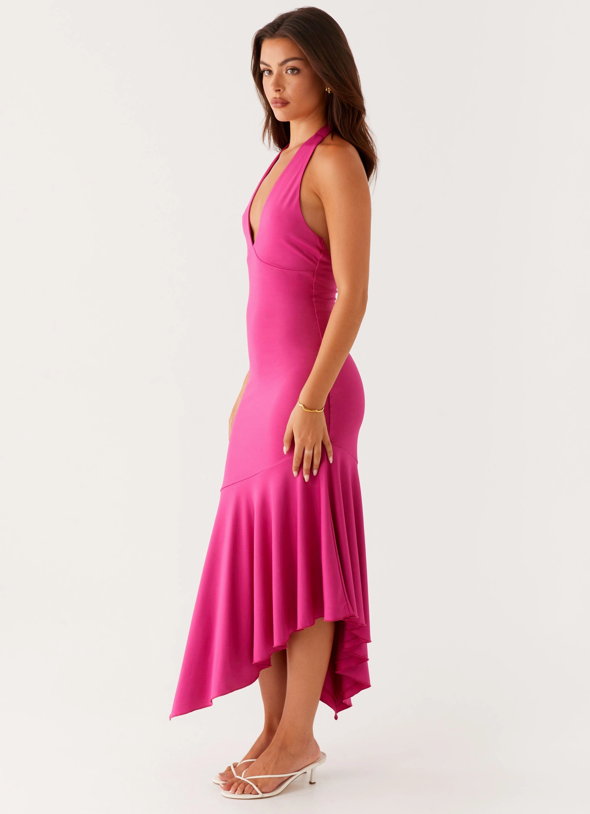 Perdita Midi Dress - Fuchsia Plus Fit Soft Waist