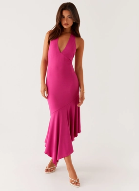 Perdita Midi Dress - Fuchsia Heritage-Brand