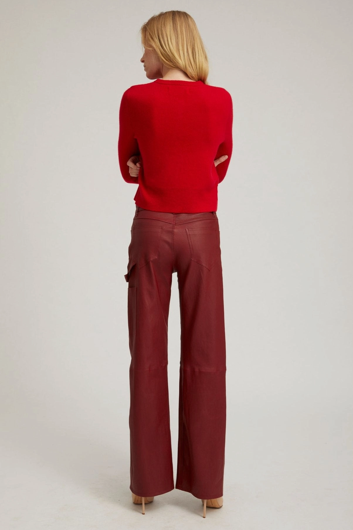 Flex Fit Shoulder Construction Red Cashmere Baby Cardigan