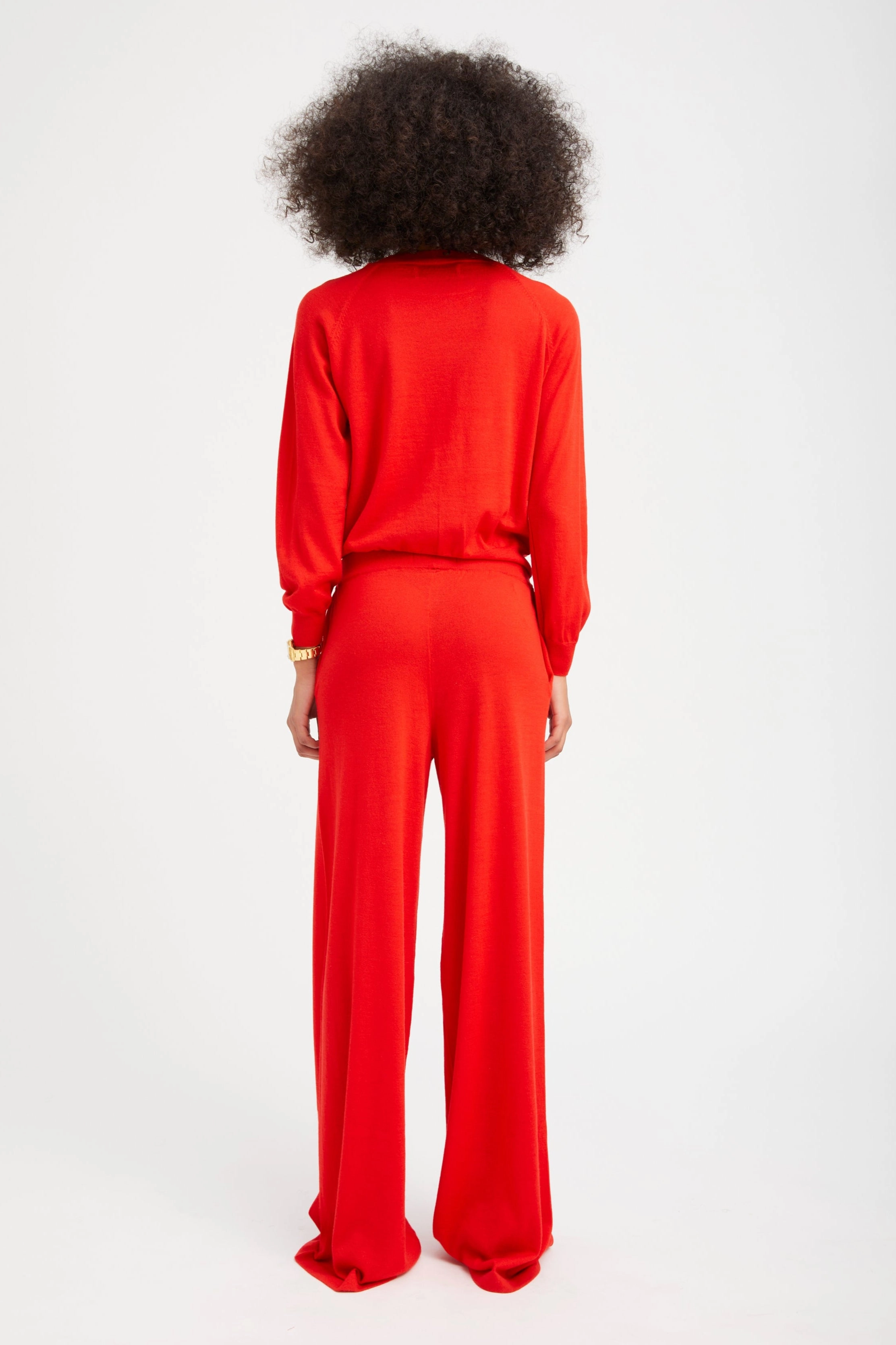 Red Cashmere Wide Leg Pants All Use