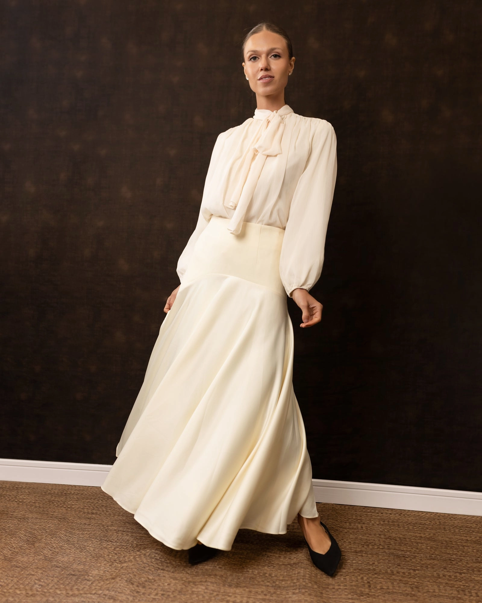 Cherie Skirt | Cream Matte Finish