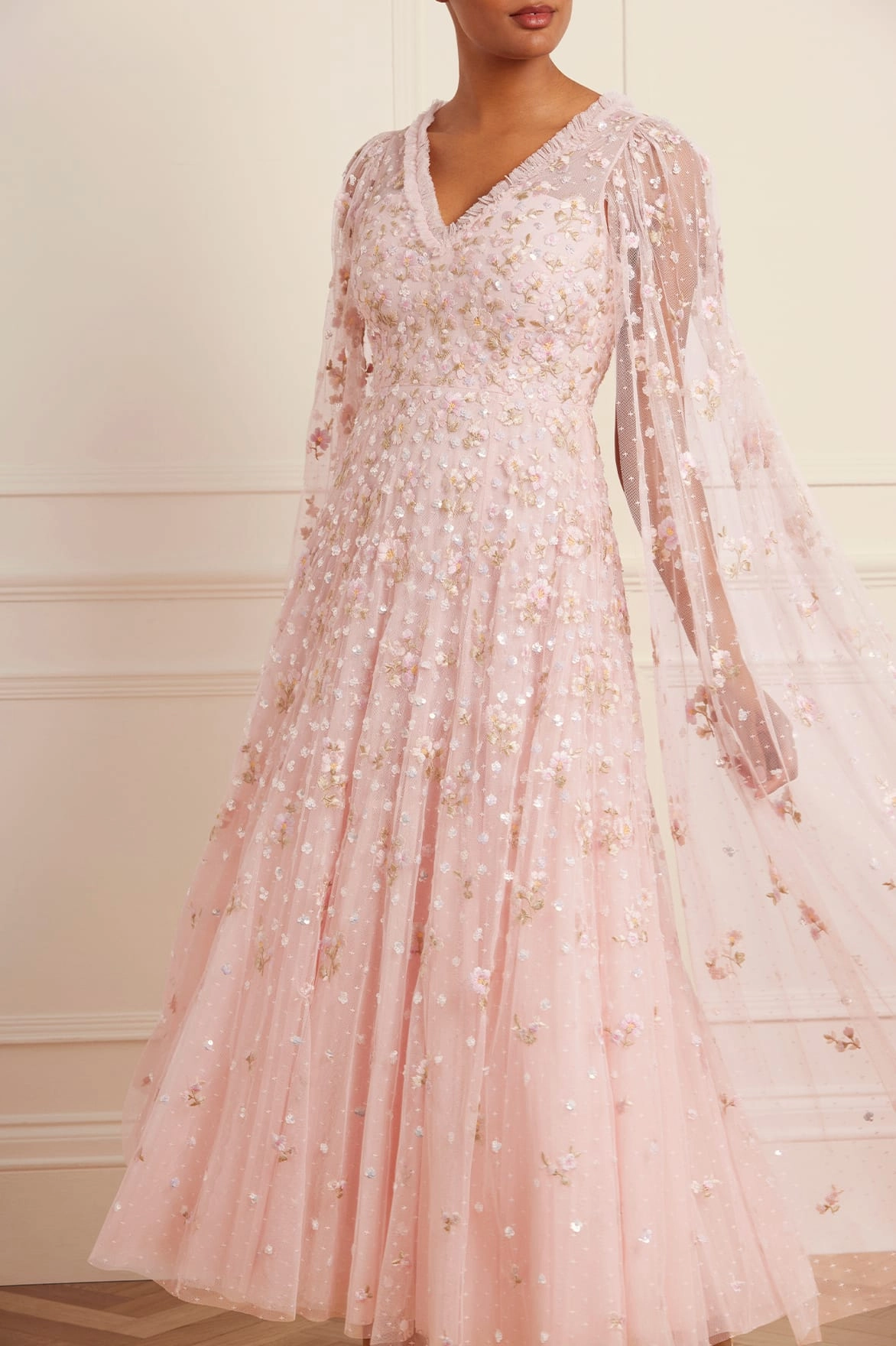 Dahlia Ditsy Ankle Gown Subtle Lines