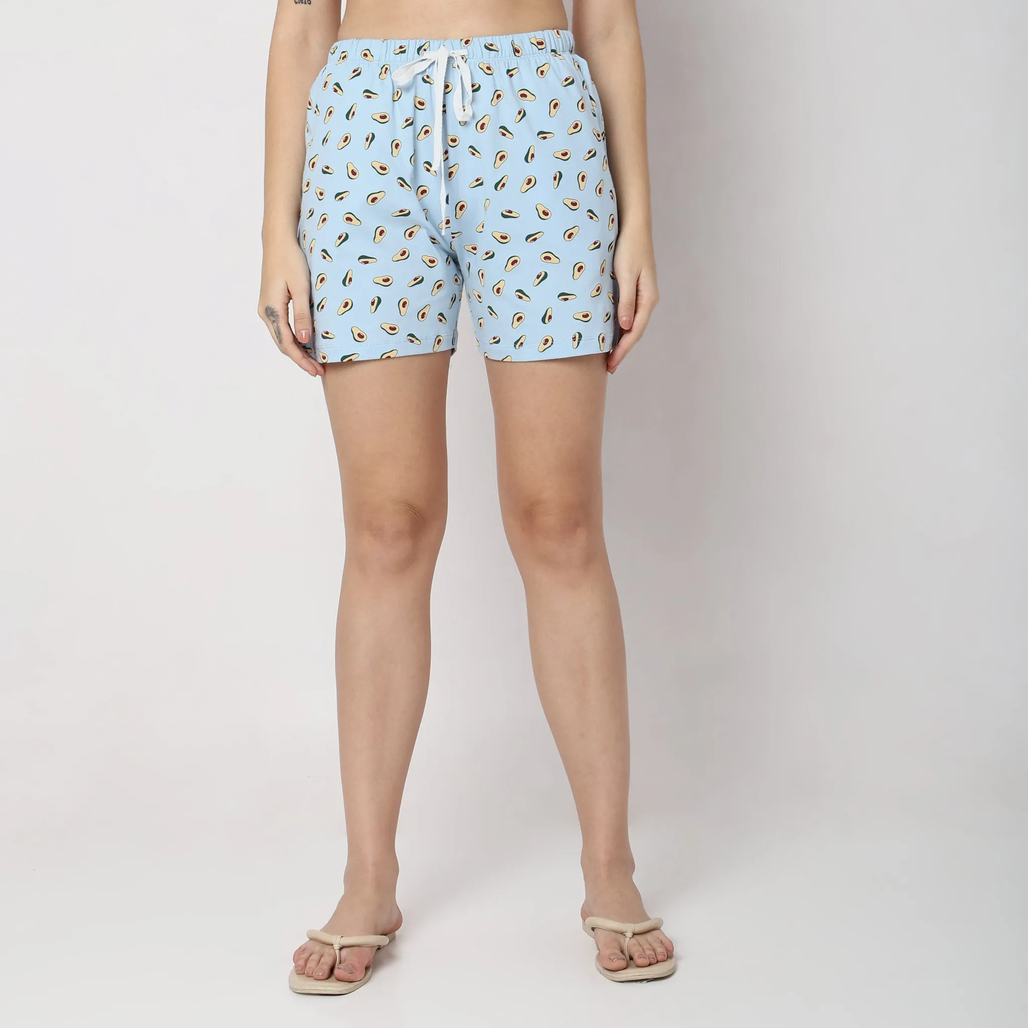 Regular Fit Printed T-shirt with Shorts Sleepwear Set