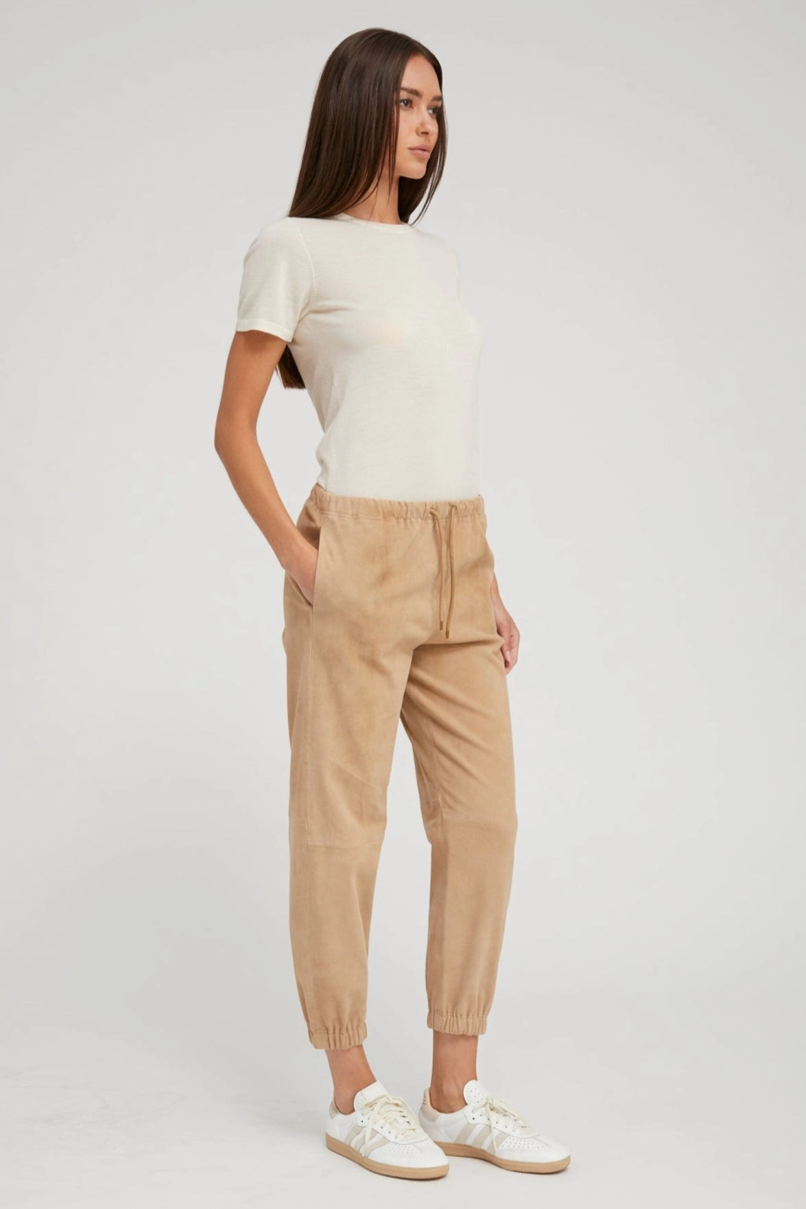 Sand Suede Sweatpants Boho chic Smart Casual
