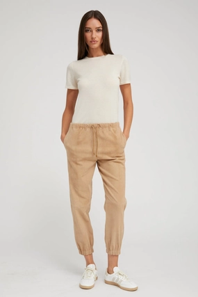 Sand Suede Sweatpants Flexible Fit Move Friendly