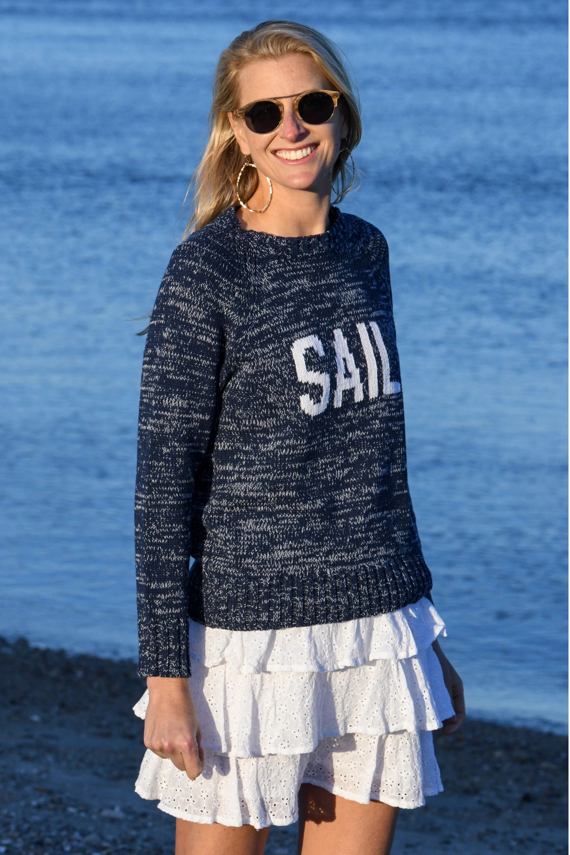 Sail Sweater / Navy Sweat Absorbent Inner Layer