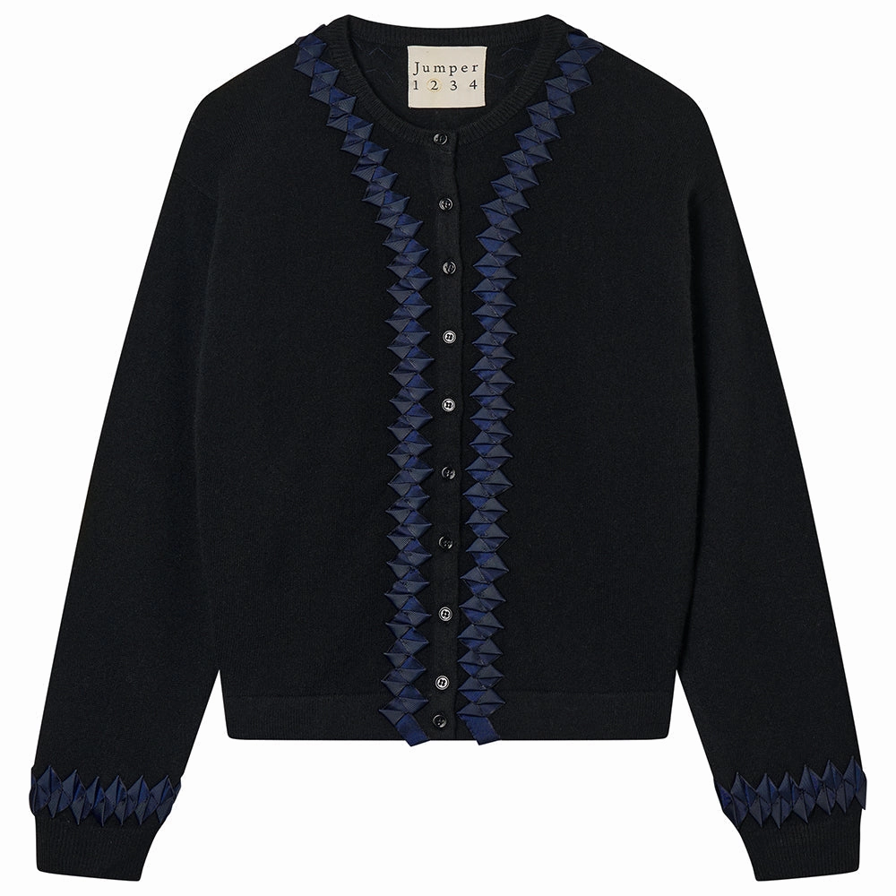 TWISTED RIBBON CARDI Layered Neckline Details QuickDry Performance