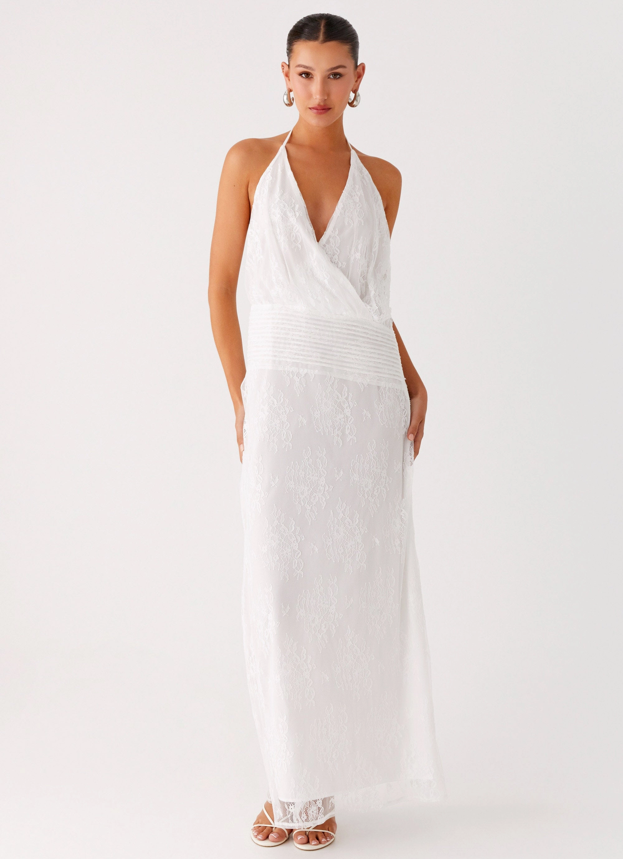 Perfect Waist Reinhart Halter Maxi Dress - White