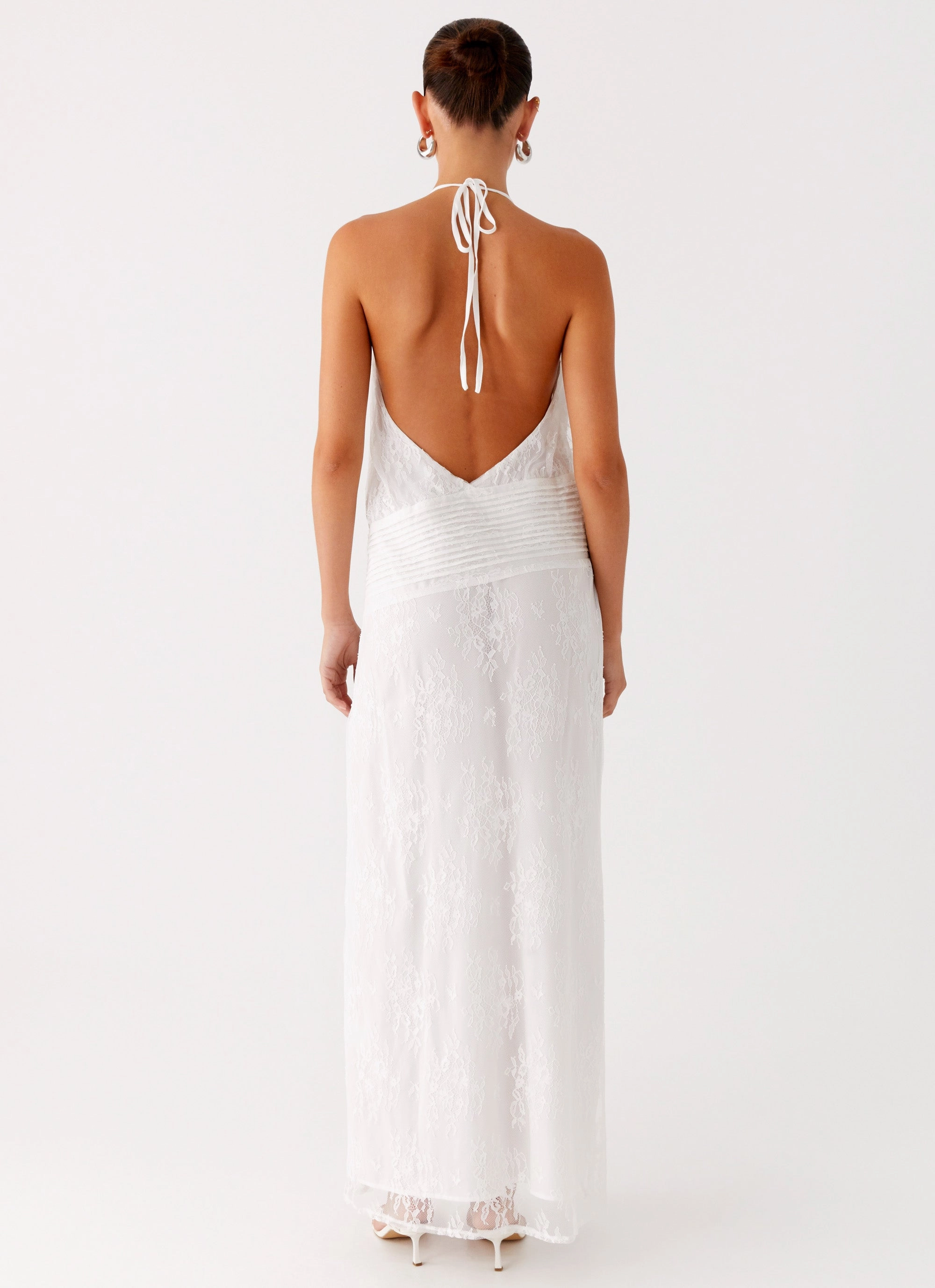 Reinhart Halter Maxi Dress - White Casual Tones Contemporary Design
