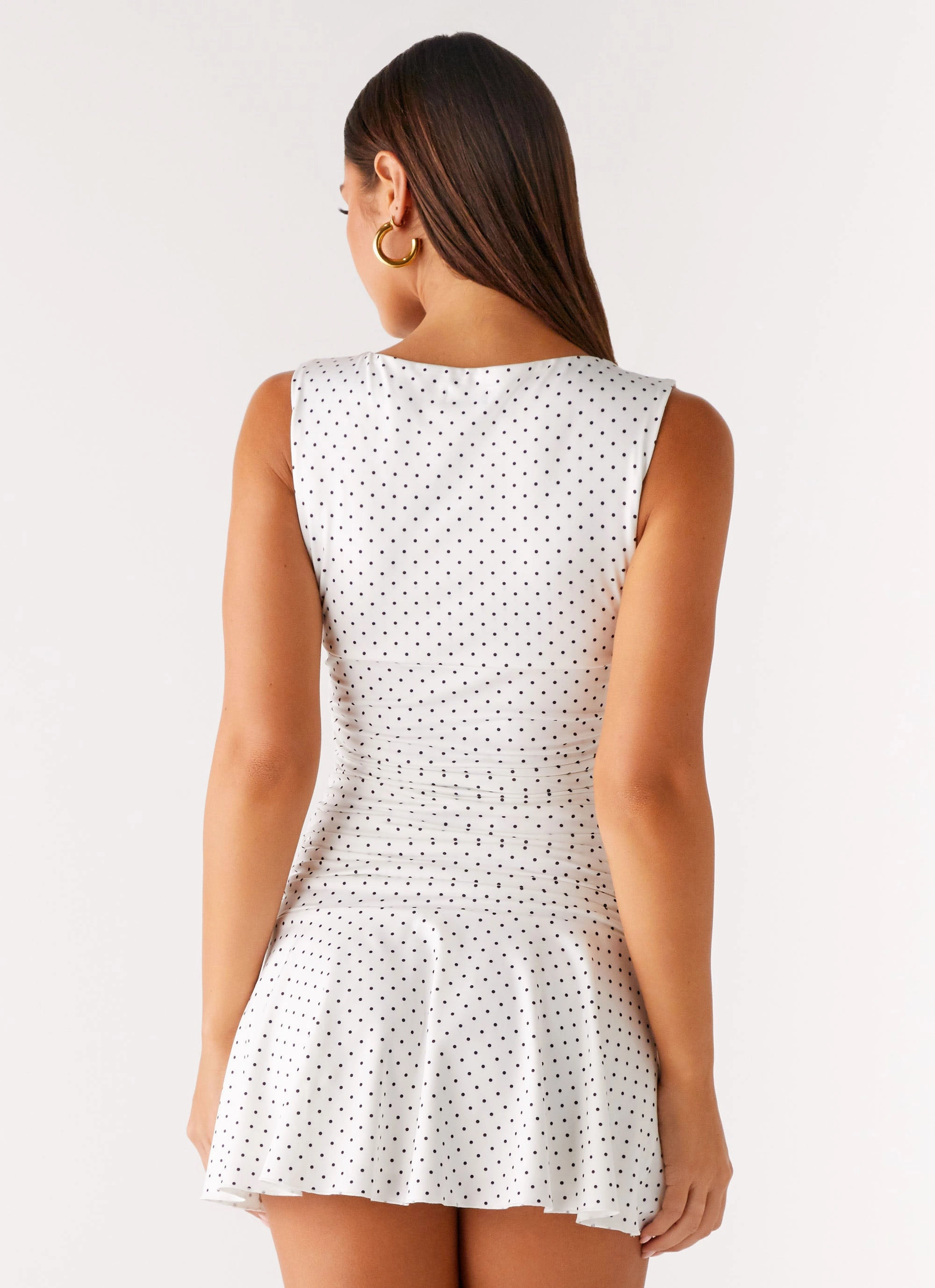 Kelda Mini Dress - White Polka Dot Urban Minimalism Field Fresh