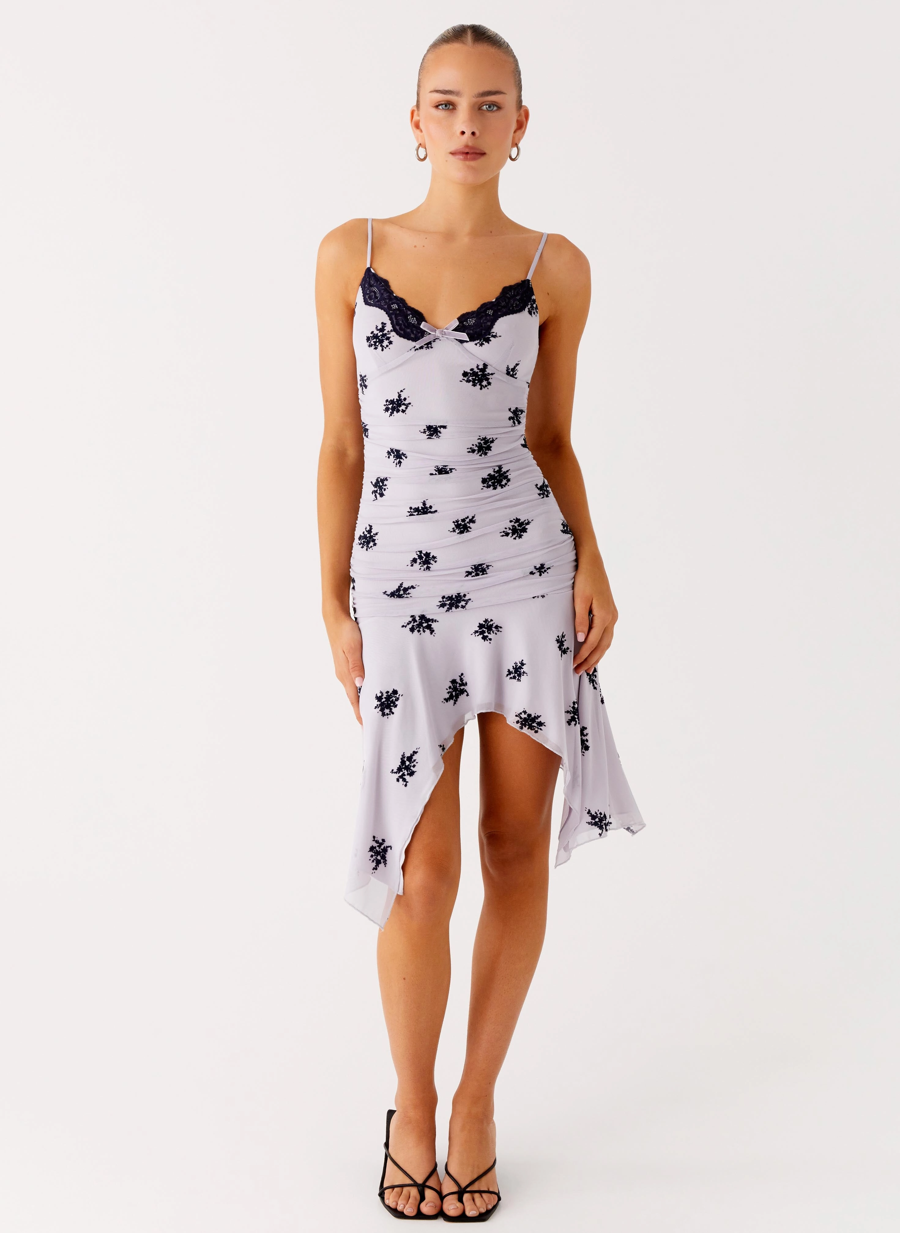 Go To Wear Amor Flock Hanky Mini Dress - Lilac