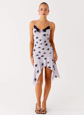 Go To Wear Amor Flock Hanky Mini Dress - Lilac
