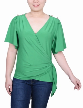 Quick Dry Tech Short Sleeve Wrap Top