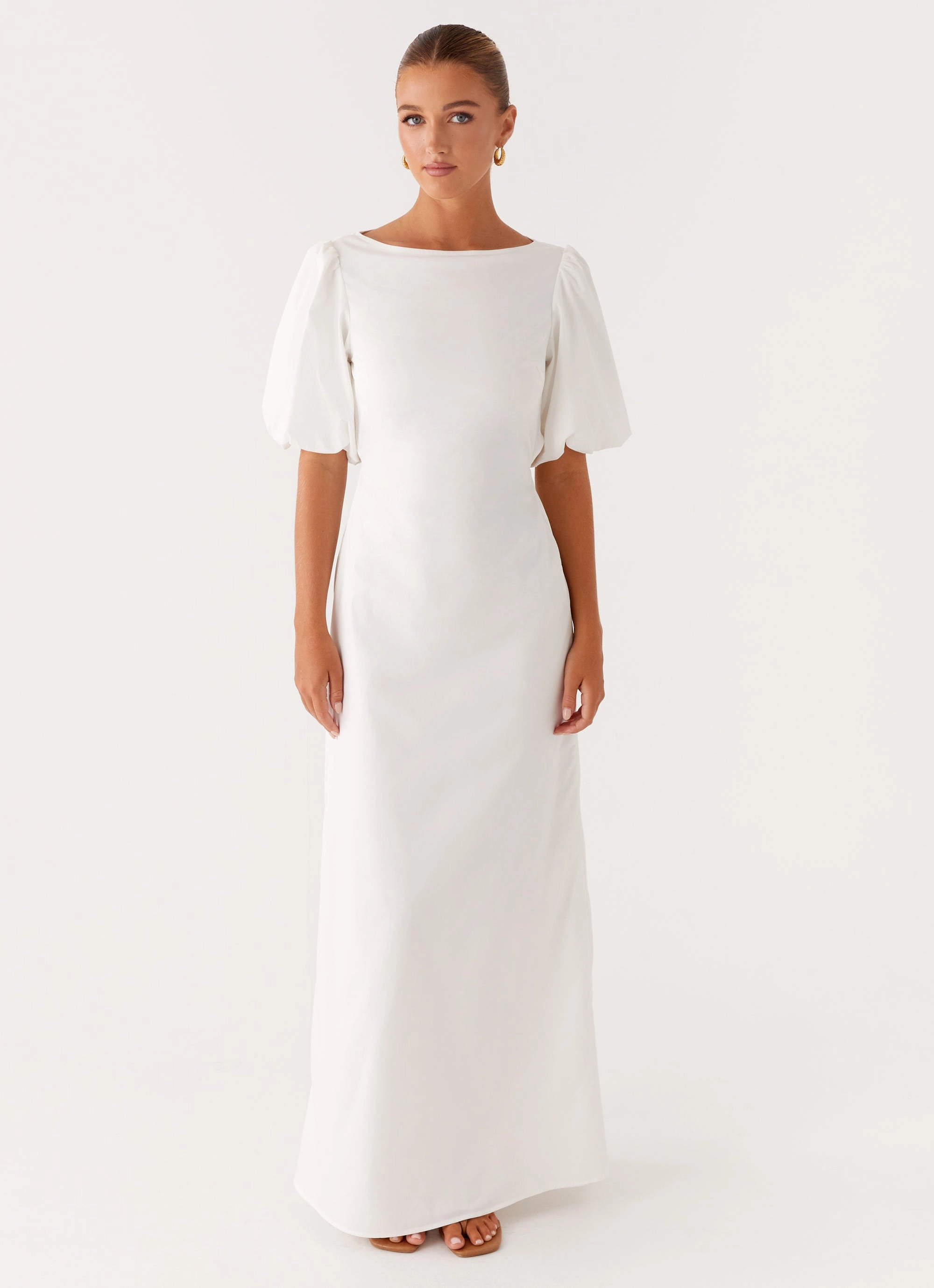 Comfy Fit Wear Fine Texture Judy Maxi Dress - White