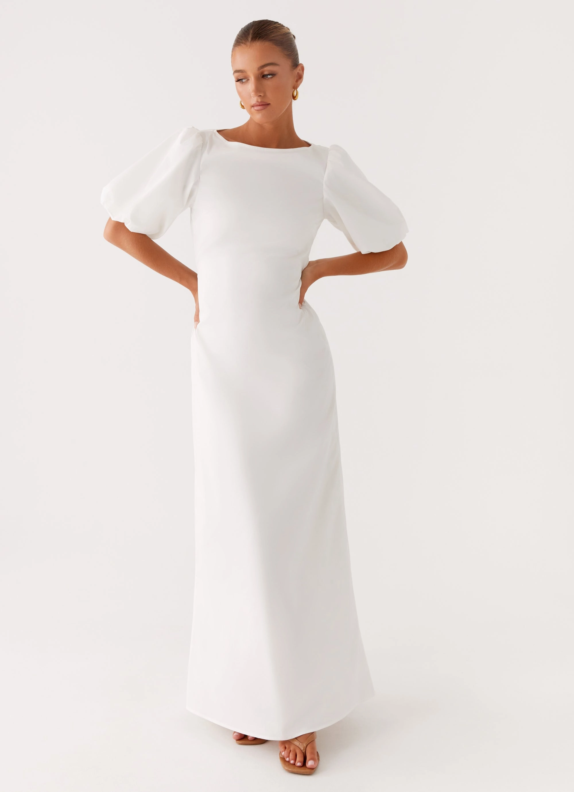 BreathableFabric Perfect For Any Occasion Judy Maxi Dress - White