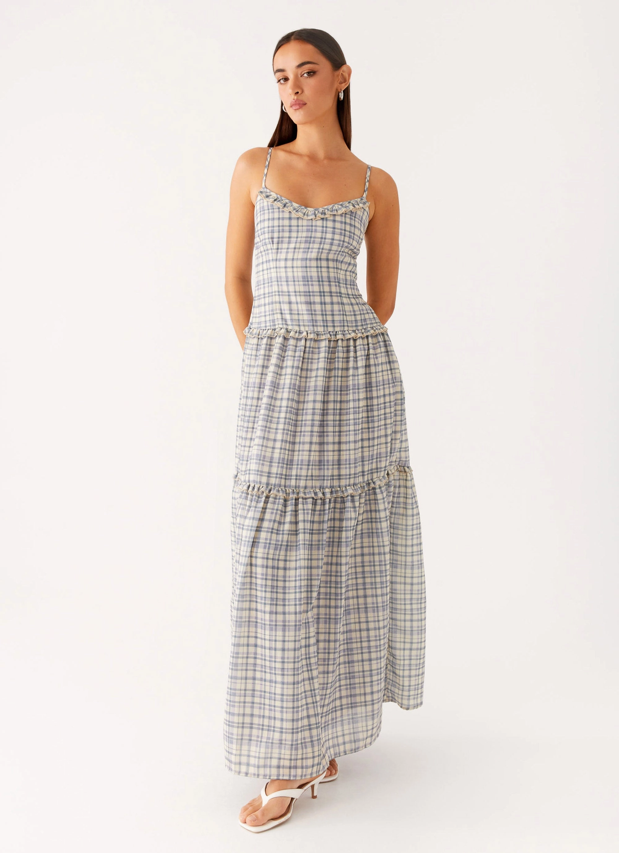 Coffee Break Hermie Midi Dress - Check