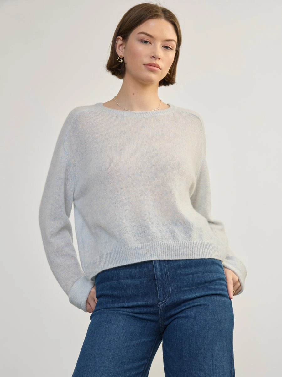 Summer Sweater Buttery Soft Feel ROLLED SLEEVE CREW