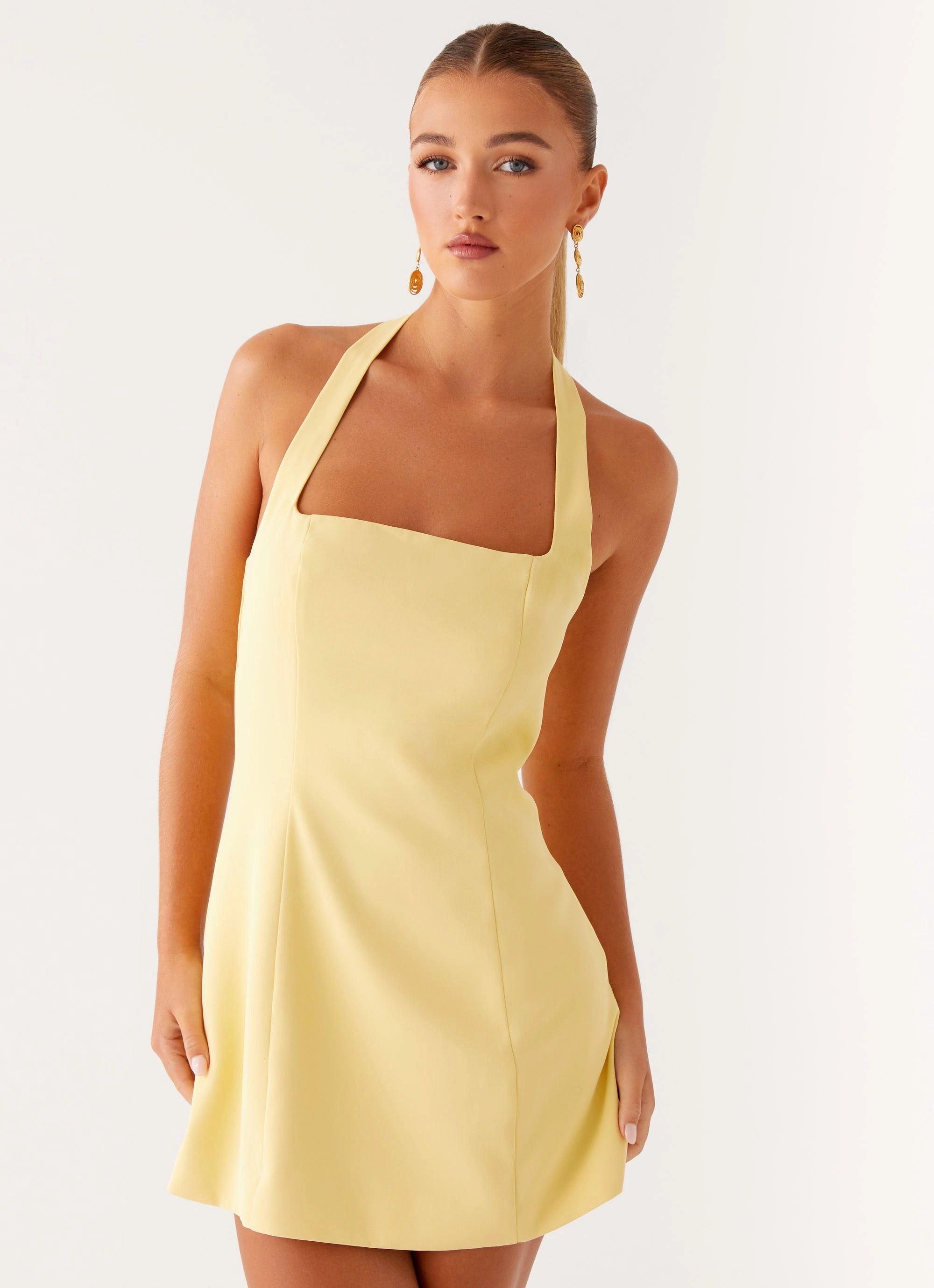 Remi Halter Mini Dress - Yellow Quick-Dry Soft Outfit