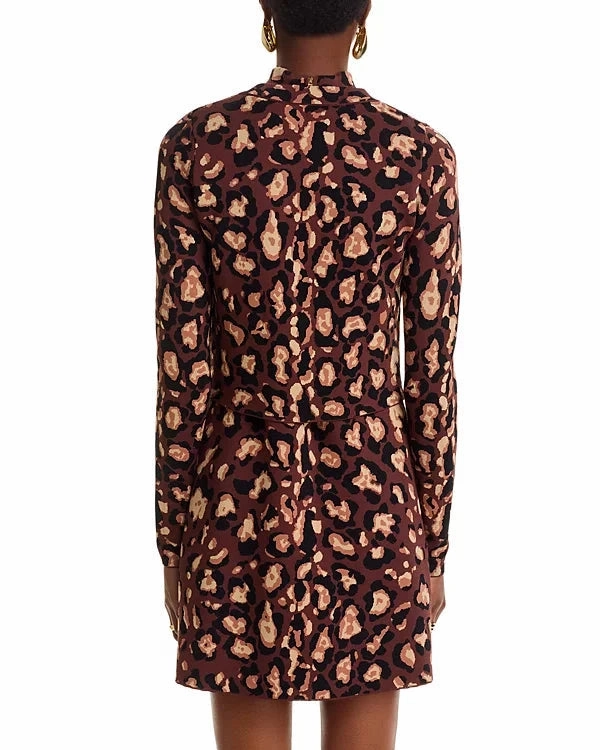Renada Cardigan Painted Animal Brown Tubular Body Construction Flexible Knit Fabric