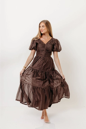 Renee Maxi Dress in Mocha All Fit