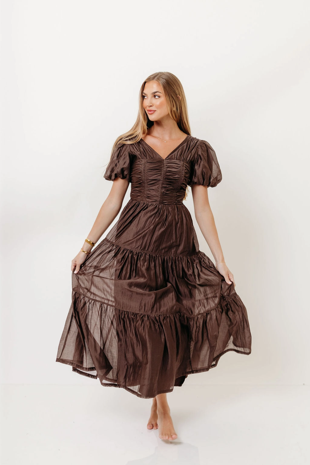 Renee Maxi Dress in Mocha All Fit