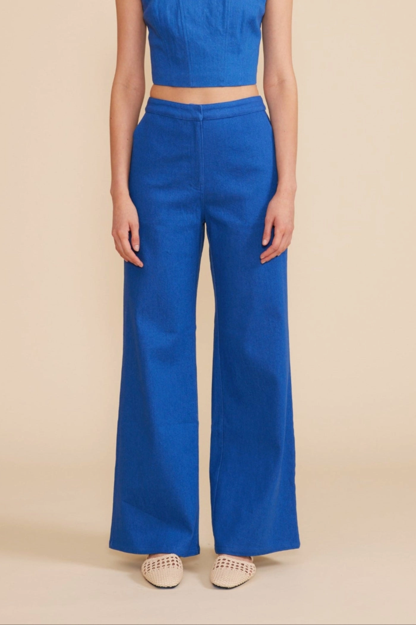 Adaptable Design RENNA WIDE LEG BLUE PANTS