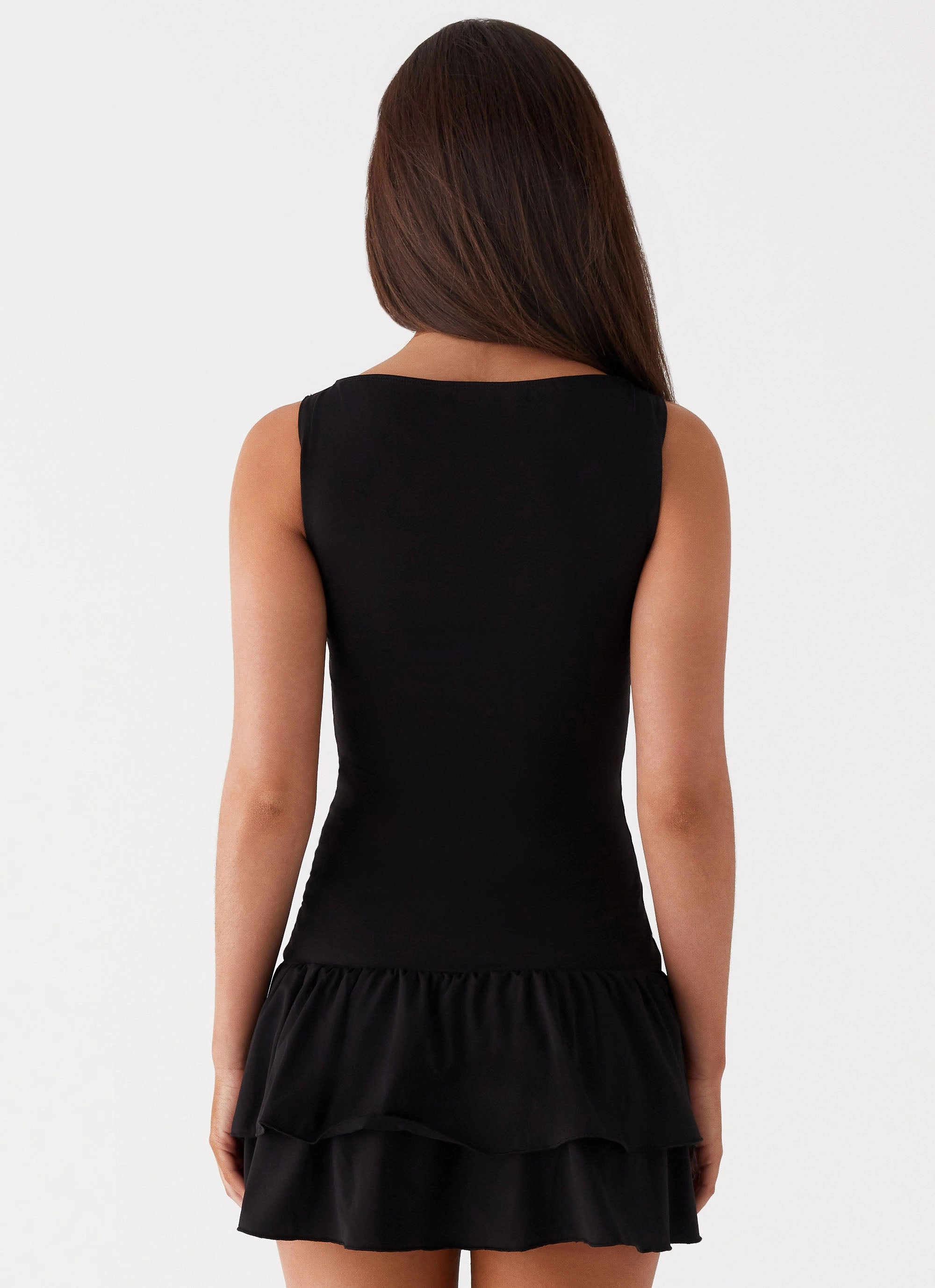 Slender Look Rhiannon Frill Mini Dress - Black