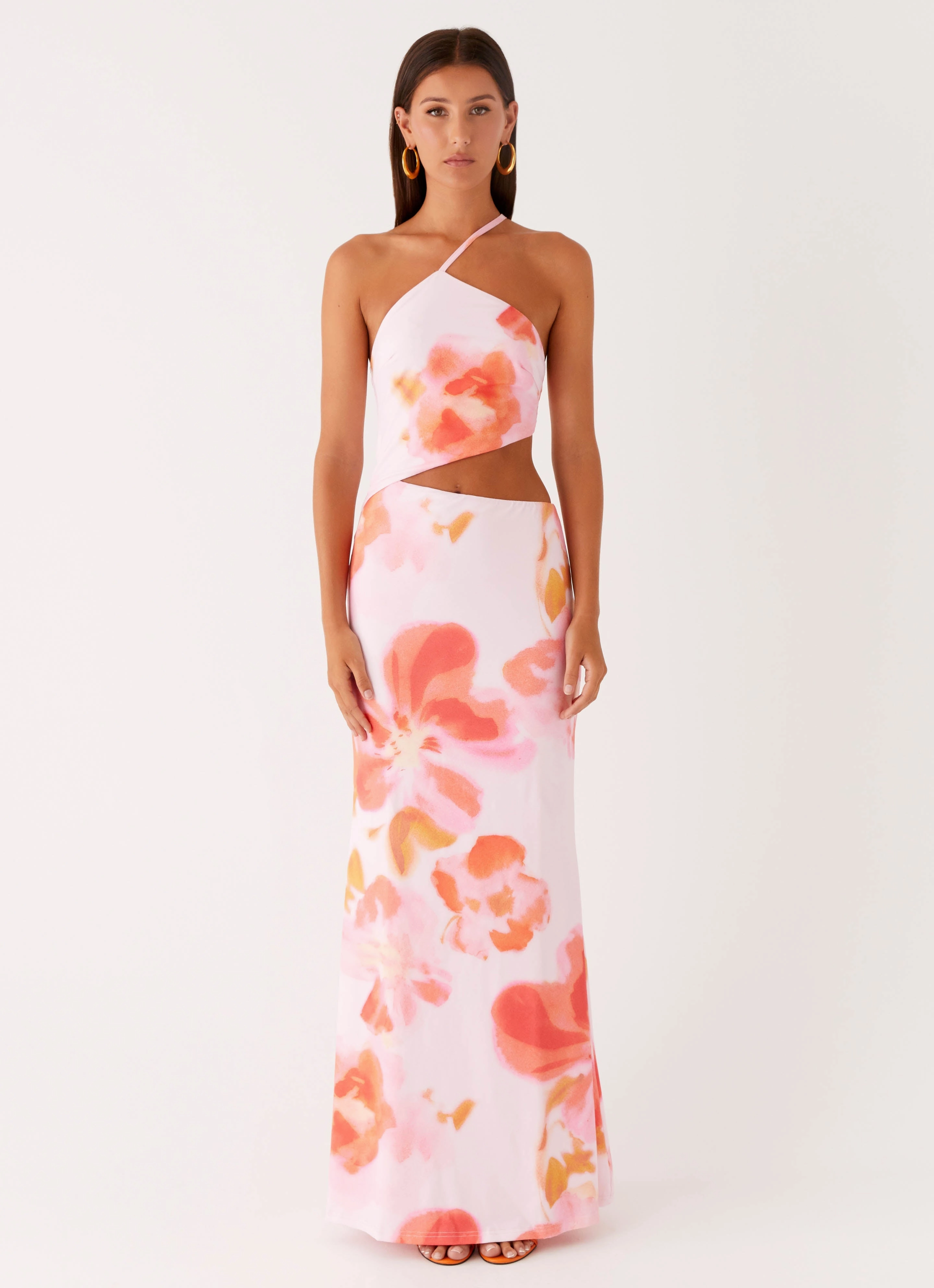 Minimal Tone Riano Cut Out Maxi Dress - Blushing Blossom
