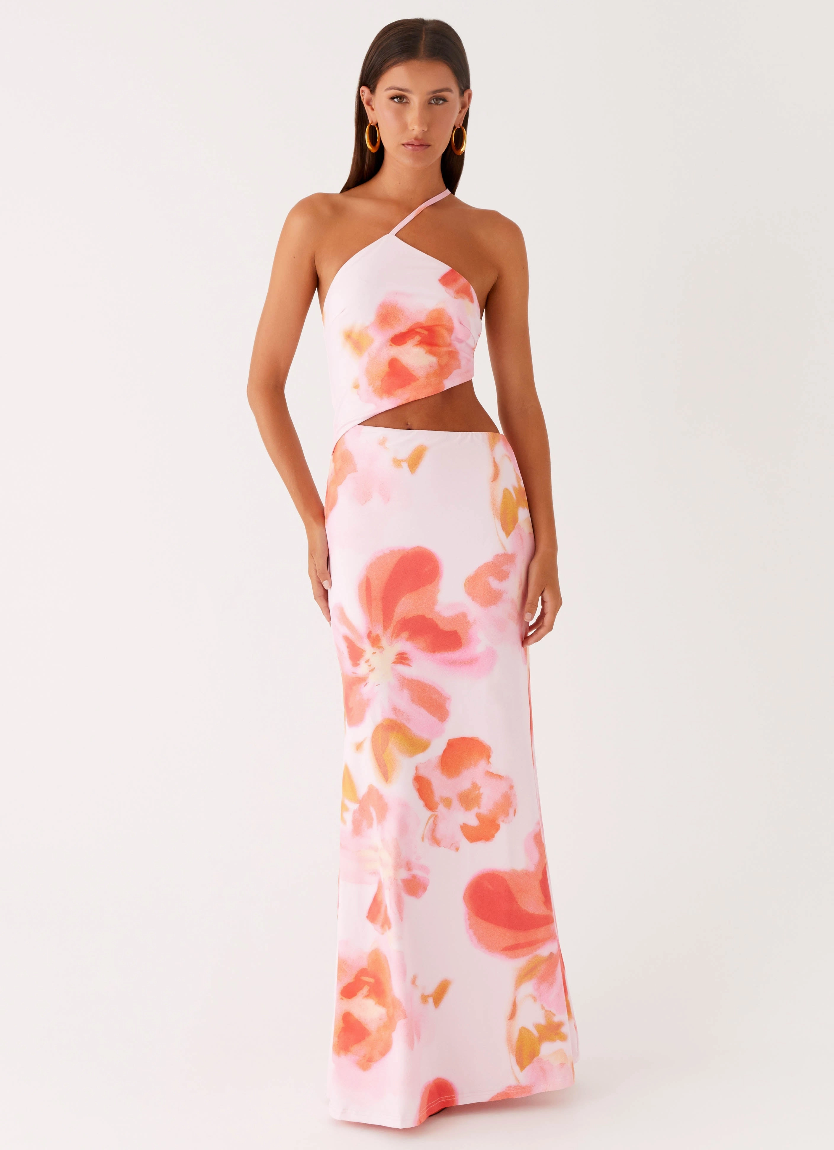 Dream Look Light Touch Riano Cut Out Maxi Dress - Blushing Blossom