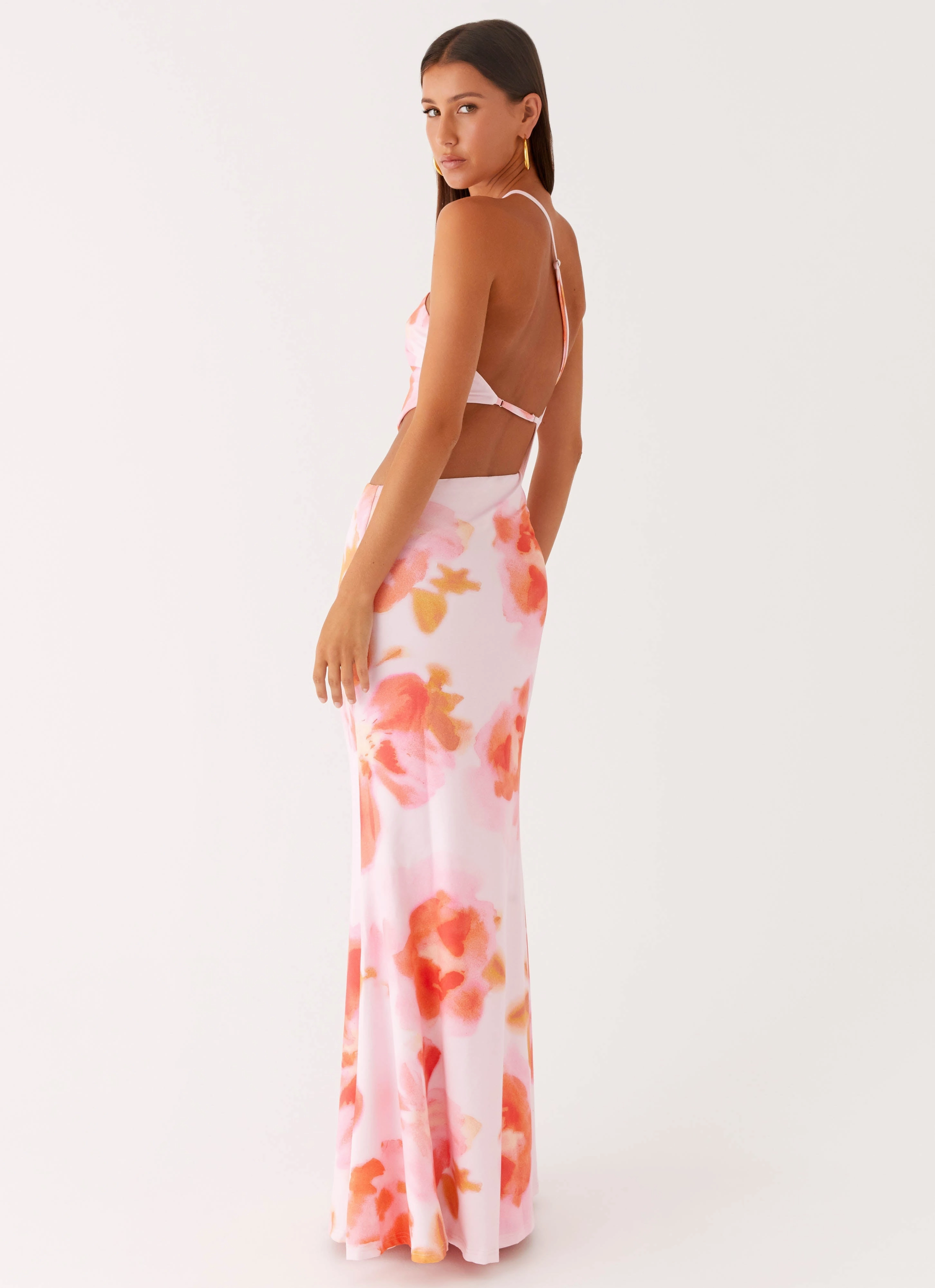 Riano Cut Out Maxi Dress - Blushing Blossom Chic Comfort Look