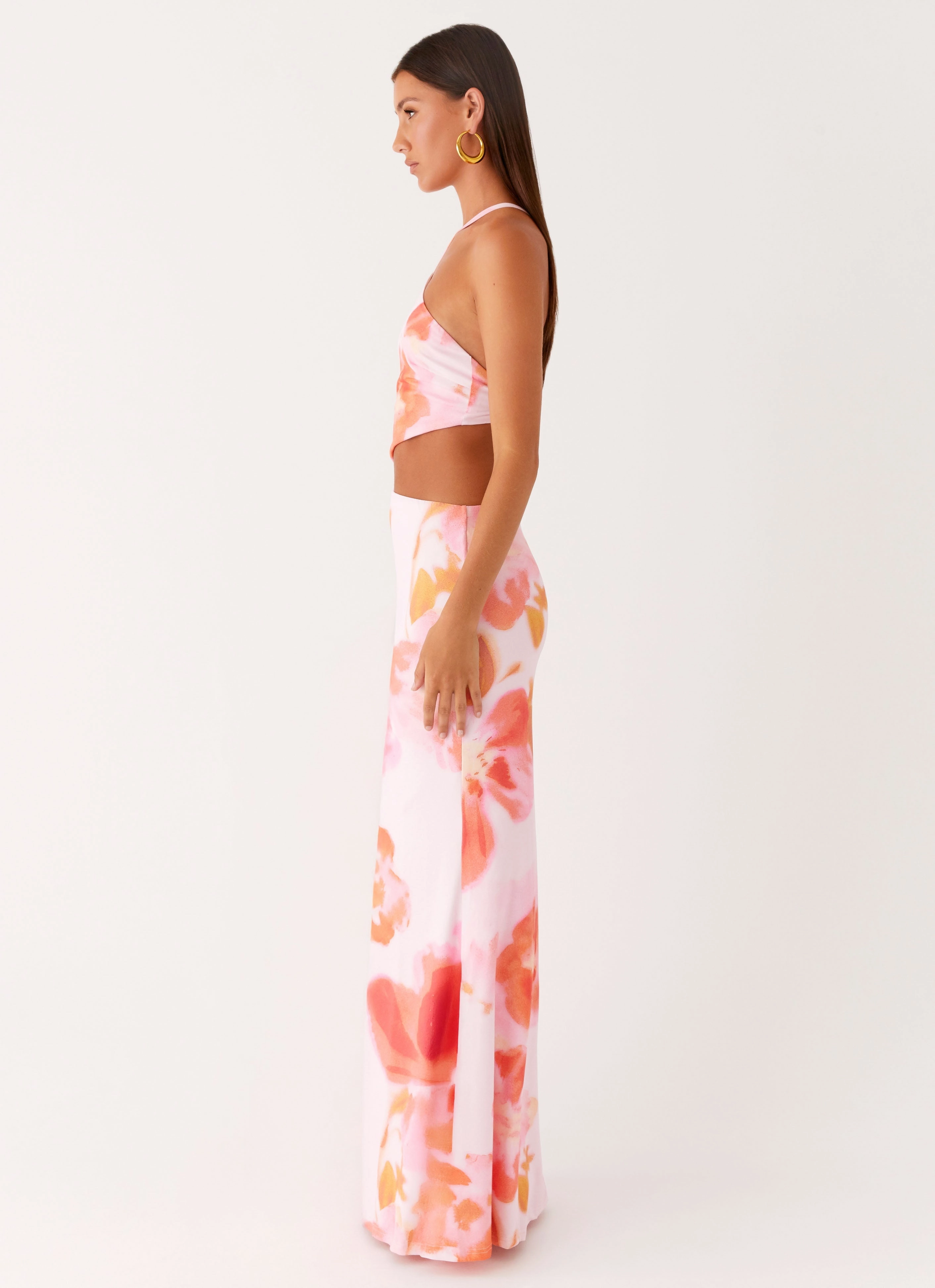 Cozy Touch Riano Cut Out Maxi Dress - Blushing Blossom