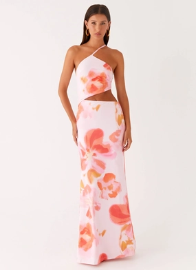 Dream Look Light Touch Riano Cut Out Maxi Dress - Blushing Blossom