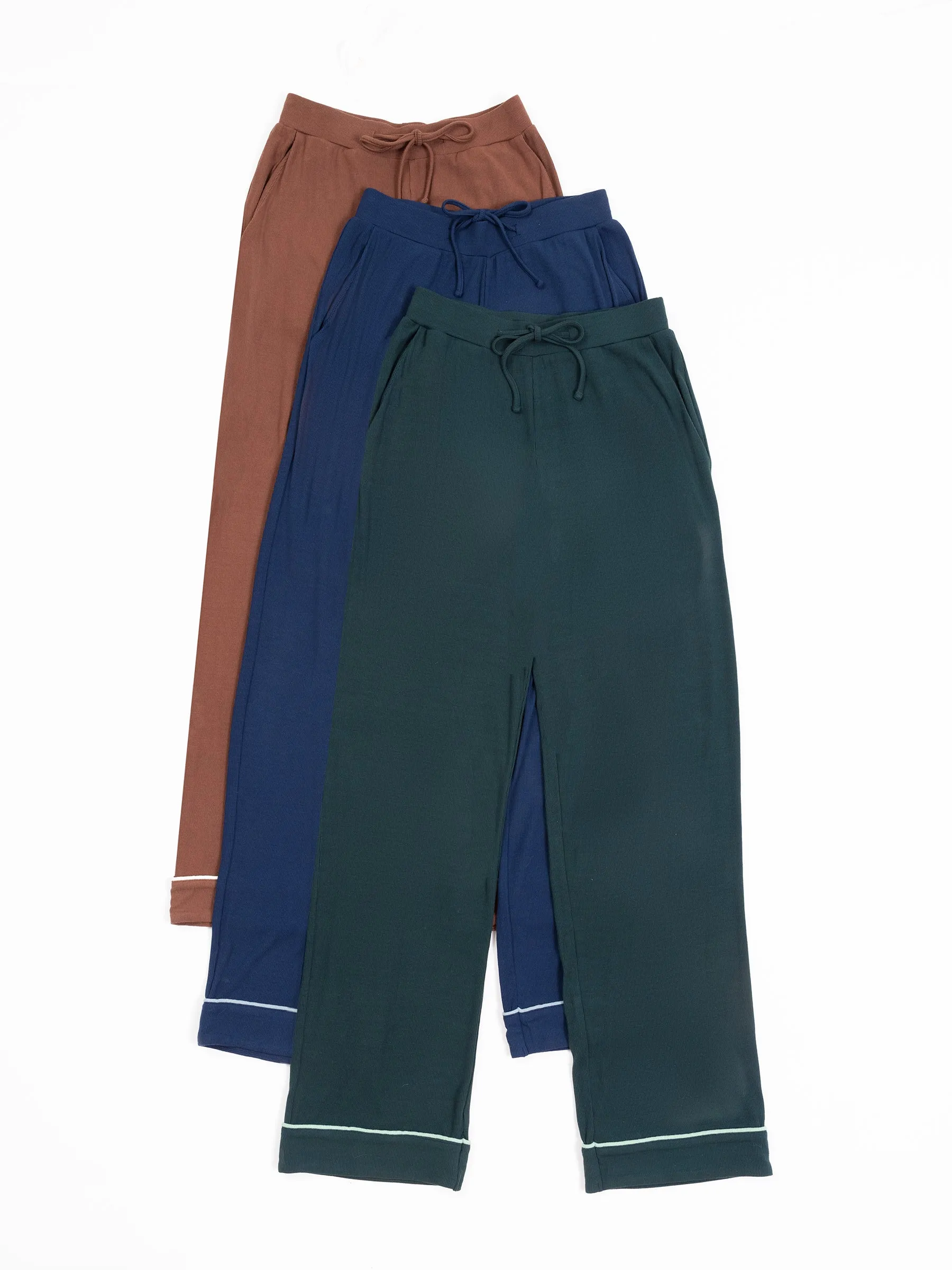 Rib-Knit Classic Long Sleeve Pajama Set