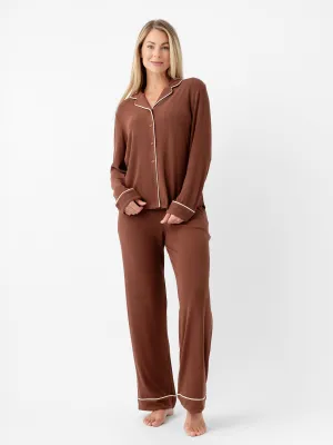 Rib-Knit Classic Long Sleeve Pajama Set