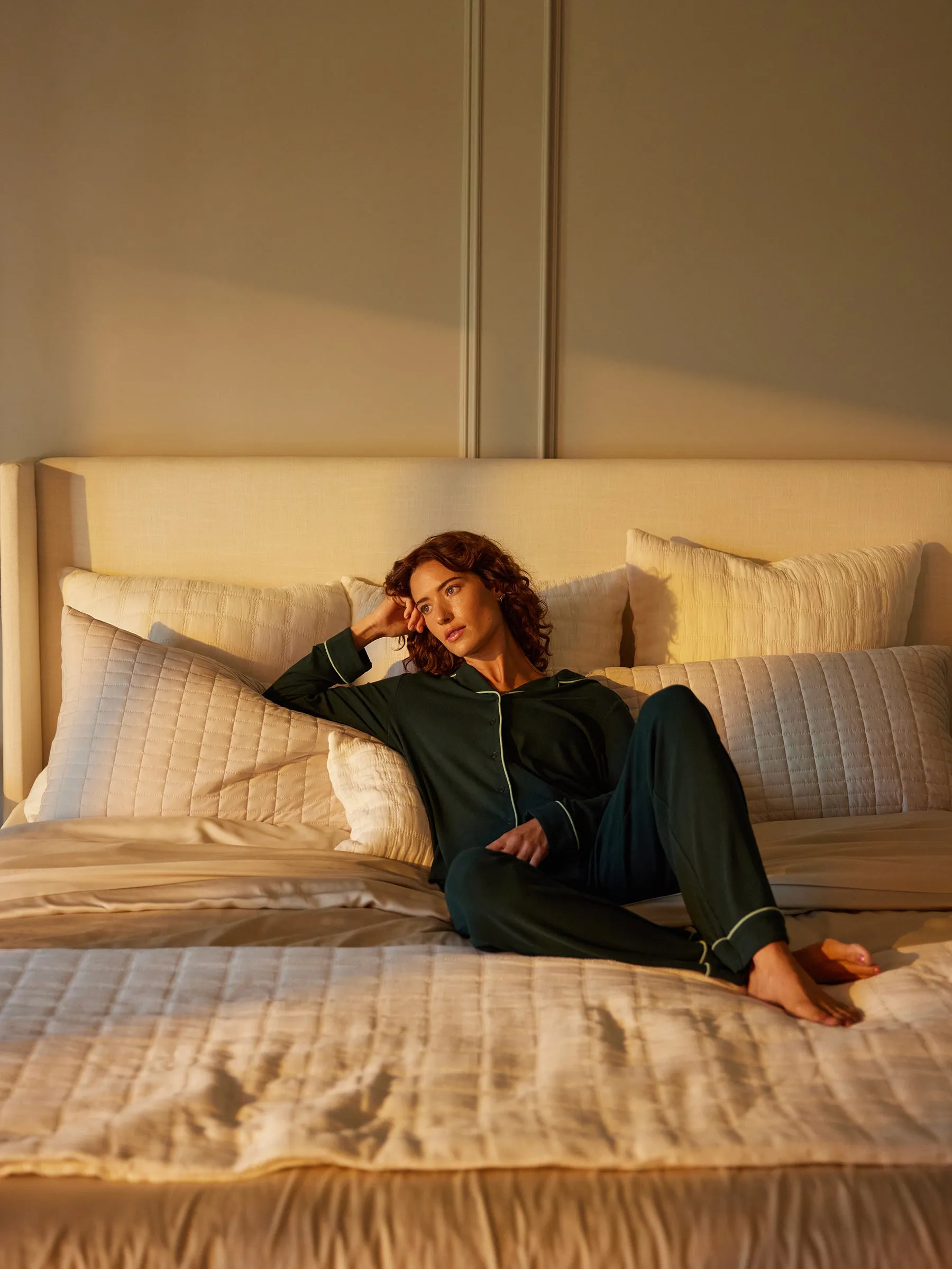 Rib-Knit Classic Long Sleeve Pajama Set
