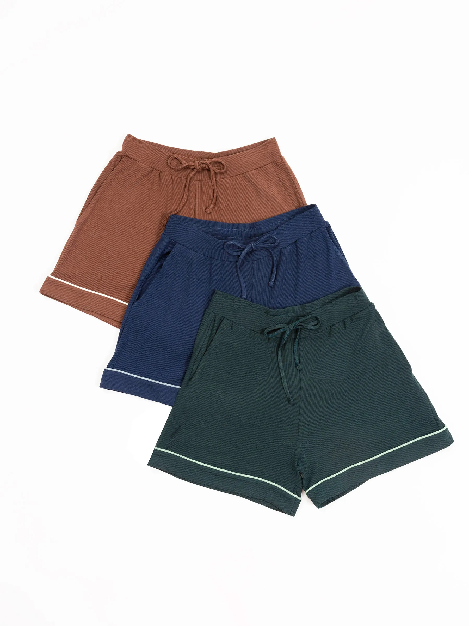 Rib-Knit Classic Short Sleeve Pajama Set