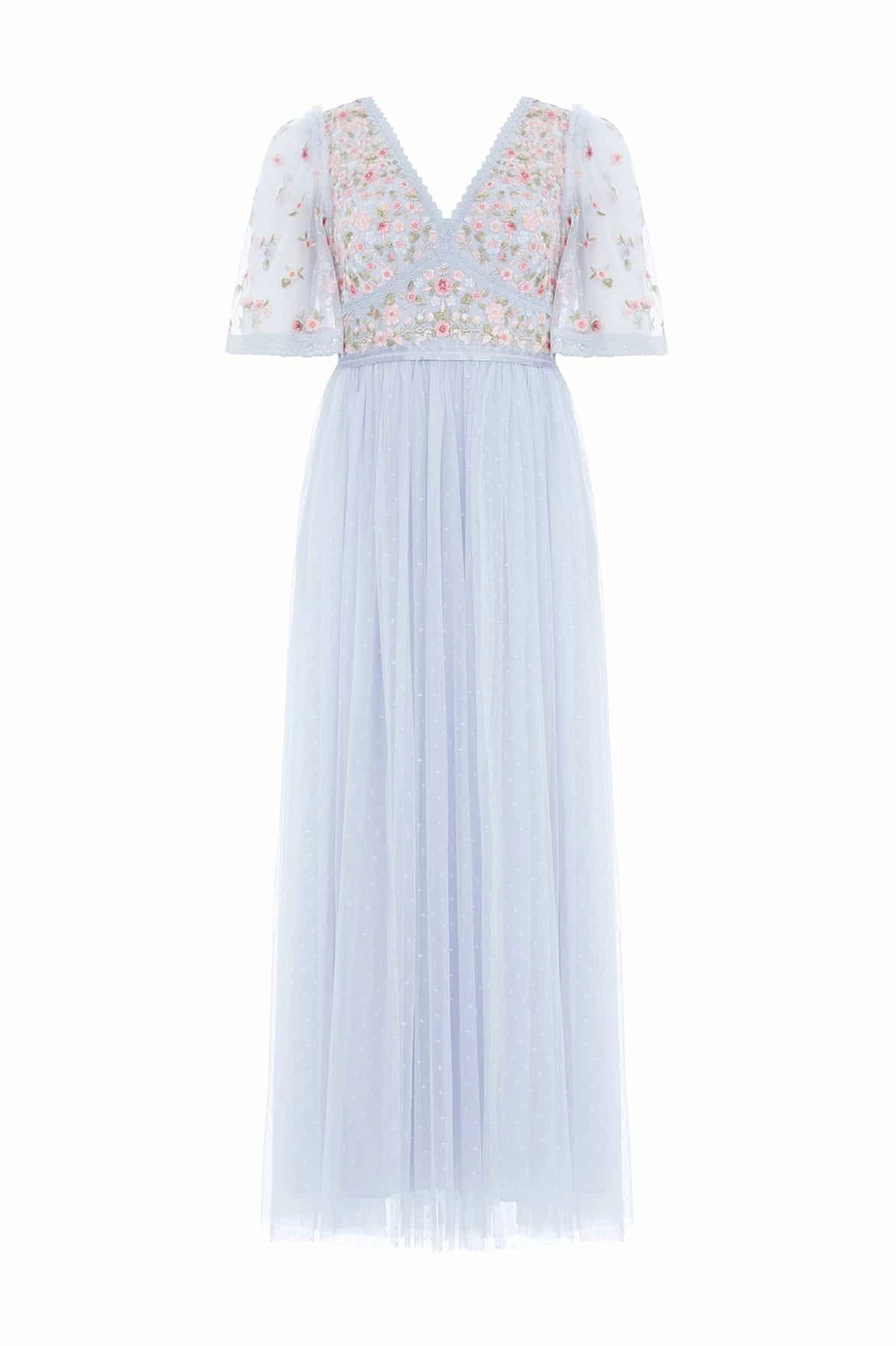 Family Joy Ribbon Bouquet Bodice Ankle Gown