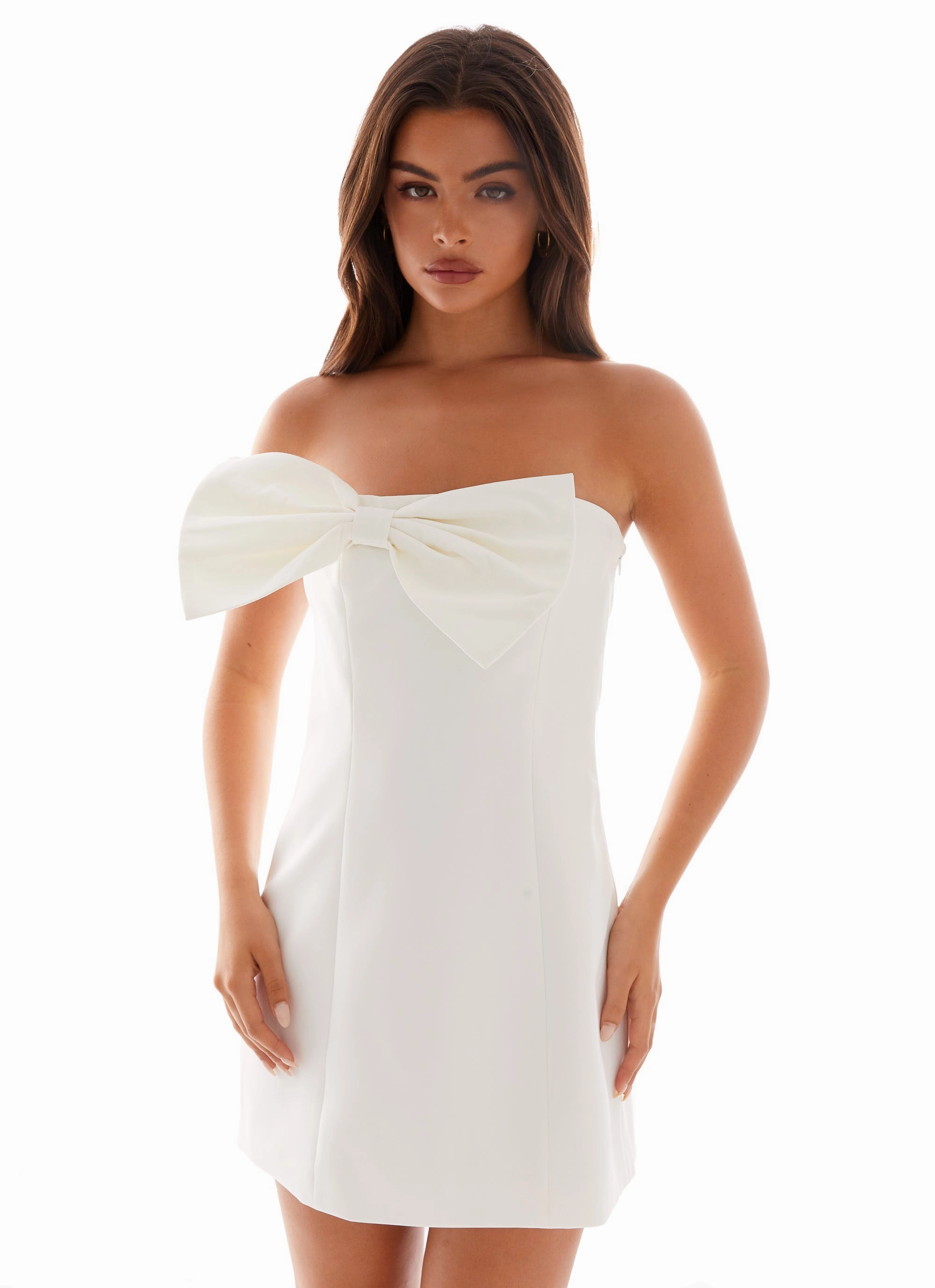 Smart and Elegant Timeless Fashion Riva Mini Dress - White