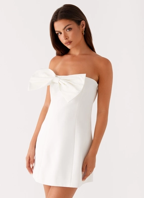 Daily Silhouette Chain-Detail Riva Mini Dress - White