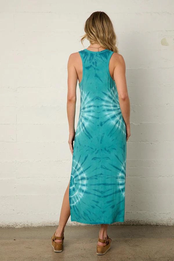 Sleeveless Cut Comfort Fit River   Sky Napa Midi Dress
