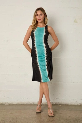Vintage Vibe Neutral-Shade River   Sky Sleeveless Dress