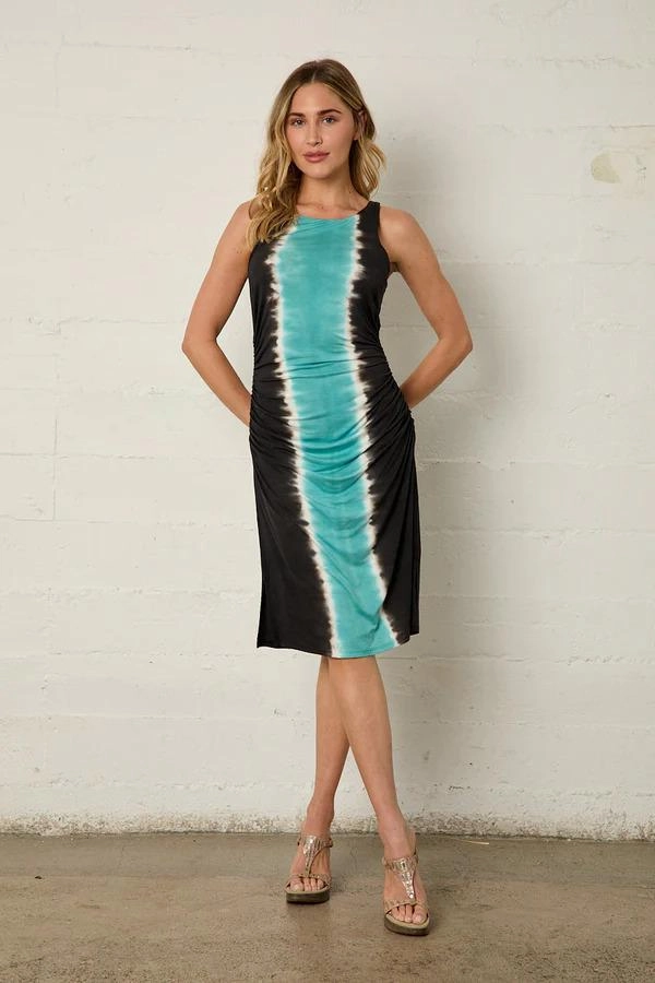 Vintage Vibe Neutral-Shade River   Sky Sleeveless Dress