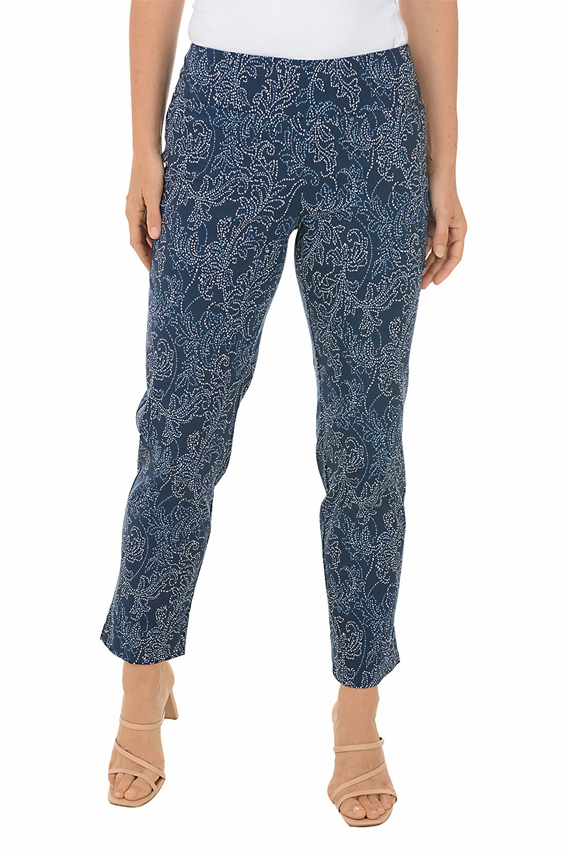 Wardrobe Essential Tear Resistant Design Riviera Flourish Pull-On Ankle Pant