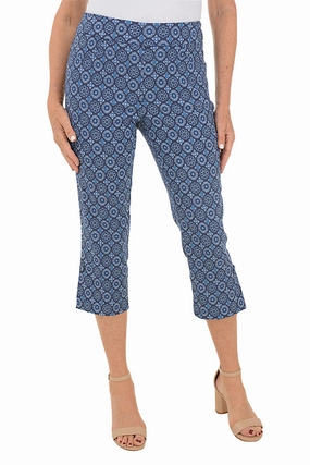 Timeless Comfort Cozy Fit Riviera Medallion Bengaline Capri Pant