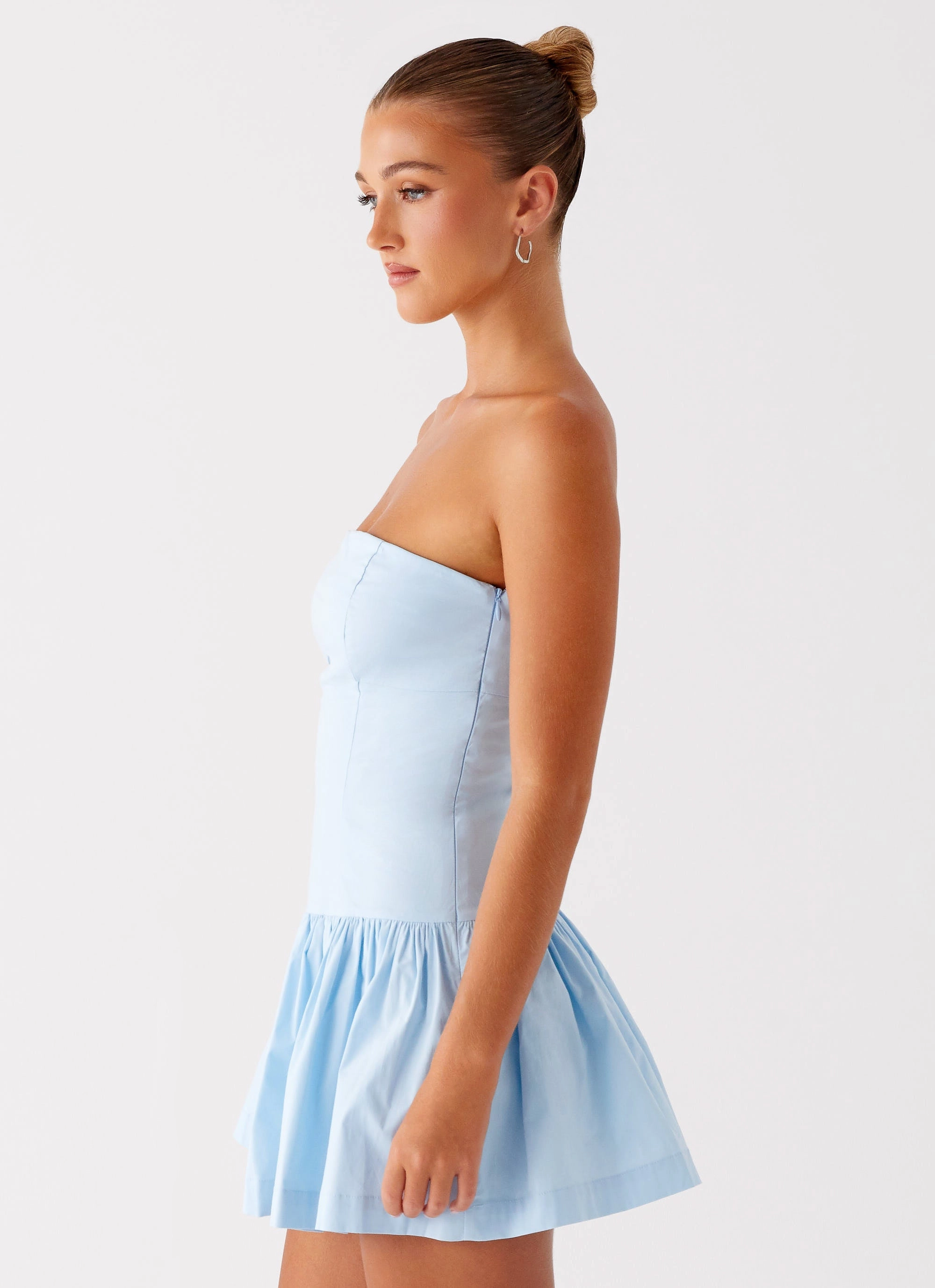 Riviera Mini Dress - Blue Pose Glow Stylish Waistband Design